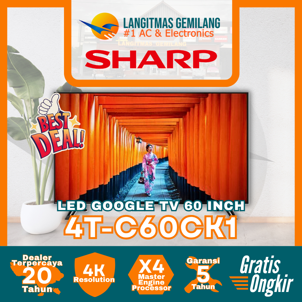 [SALE DISPLAY] SHARP LED TV UHD Android 60 Inch 4T-C60CK1