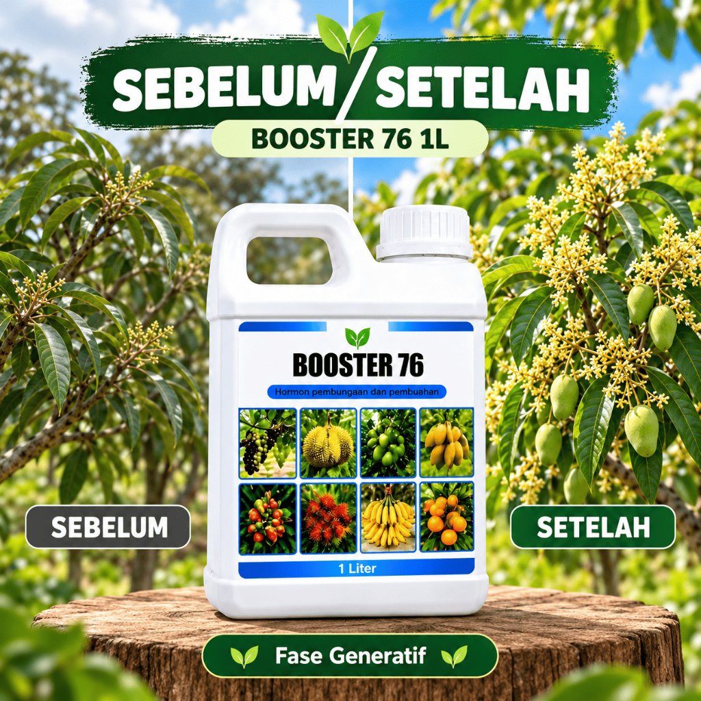 Booster 76 1L Perangsang Pembungaan dan Pembuahan Pupuk Cair Durian Mangga Cabai