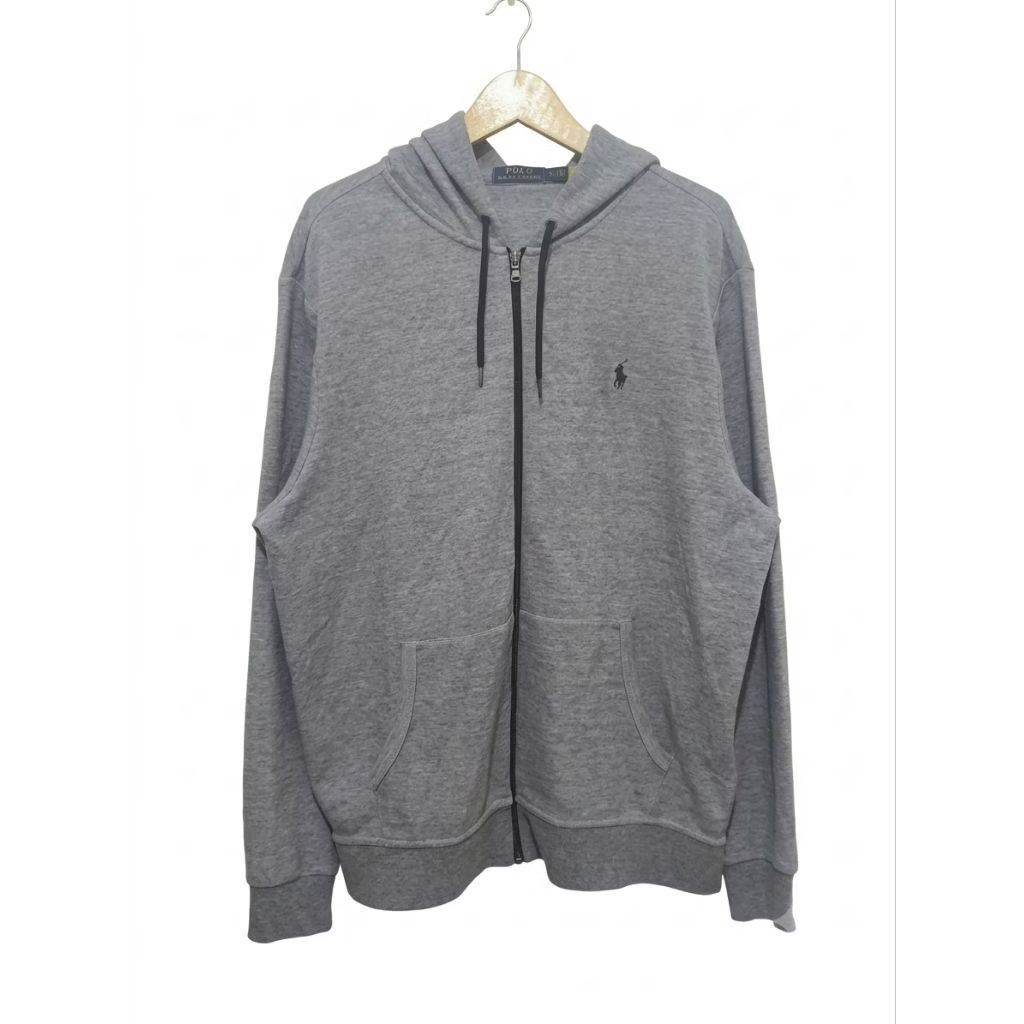 Jacket Hoodie Zipper Polo Ralph Lauren Grey XL
