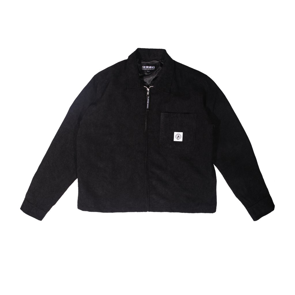 Shining Bright Light Corduroy Work Jacket - Black