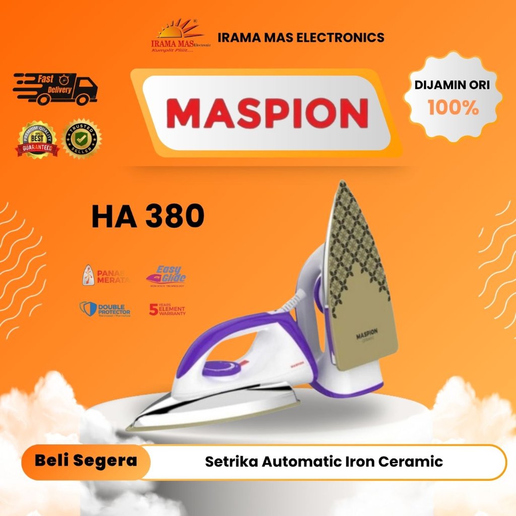SETRIKA MASPION HA 380 | Setrika Automatic Iron Ceramic