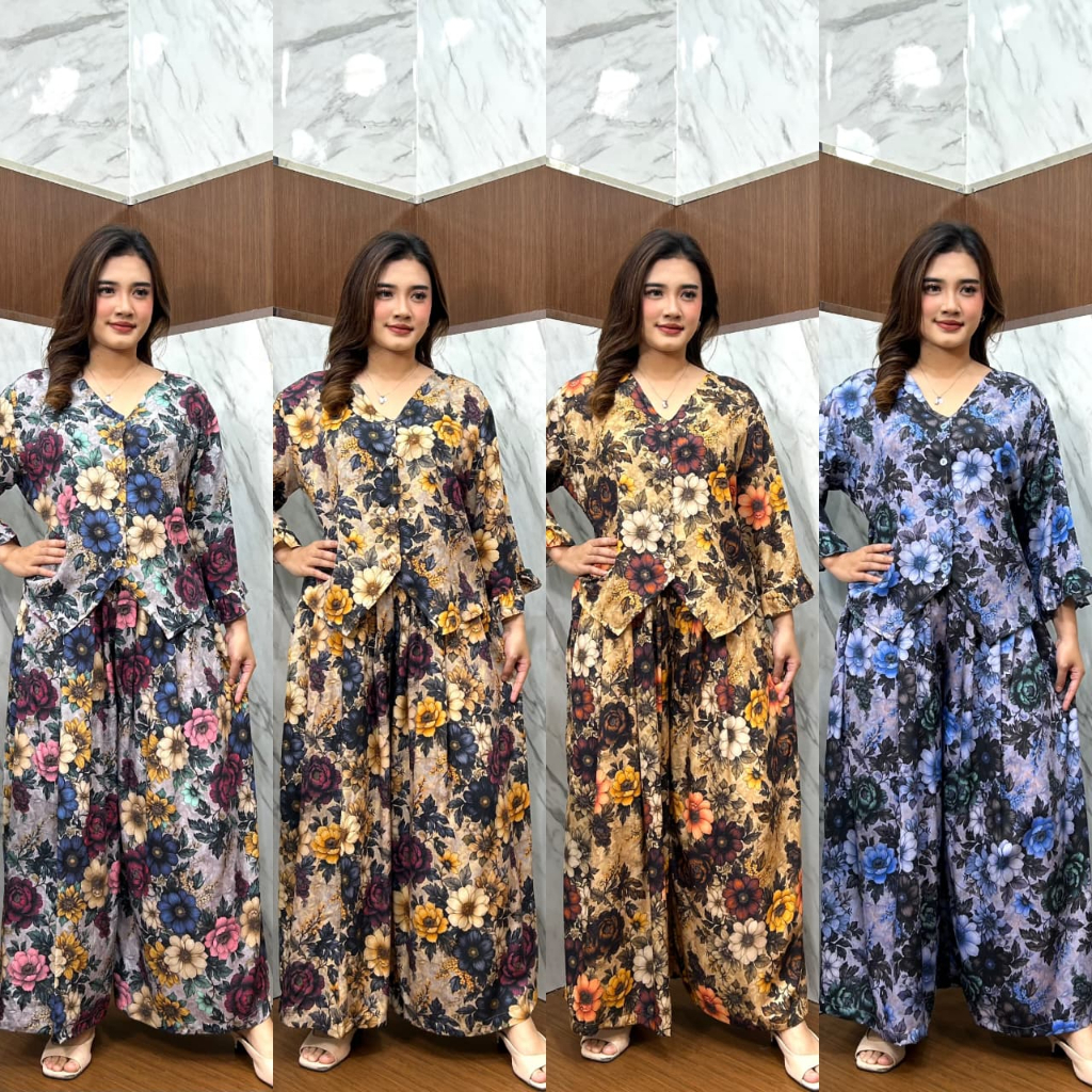 GALLERY HAWET ANDINI KANAYA ONESET SETCEL RAYON JUMBO BAHAN RAYON PREMIUM SETCEL BUNGA SIZE JUMBO