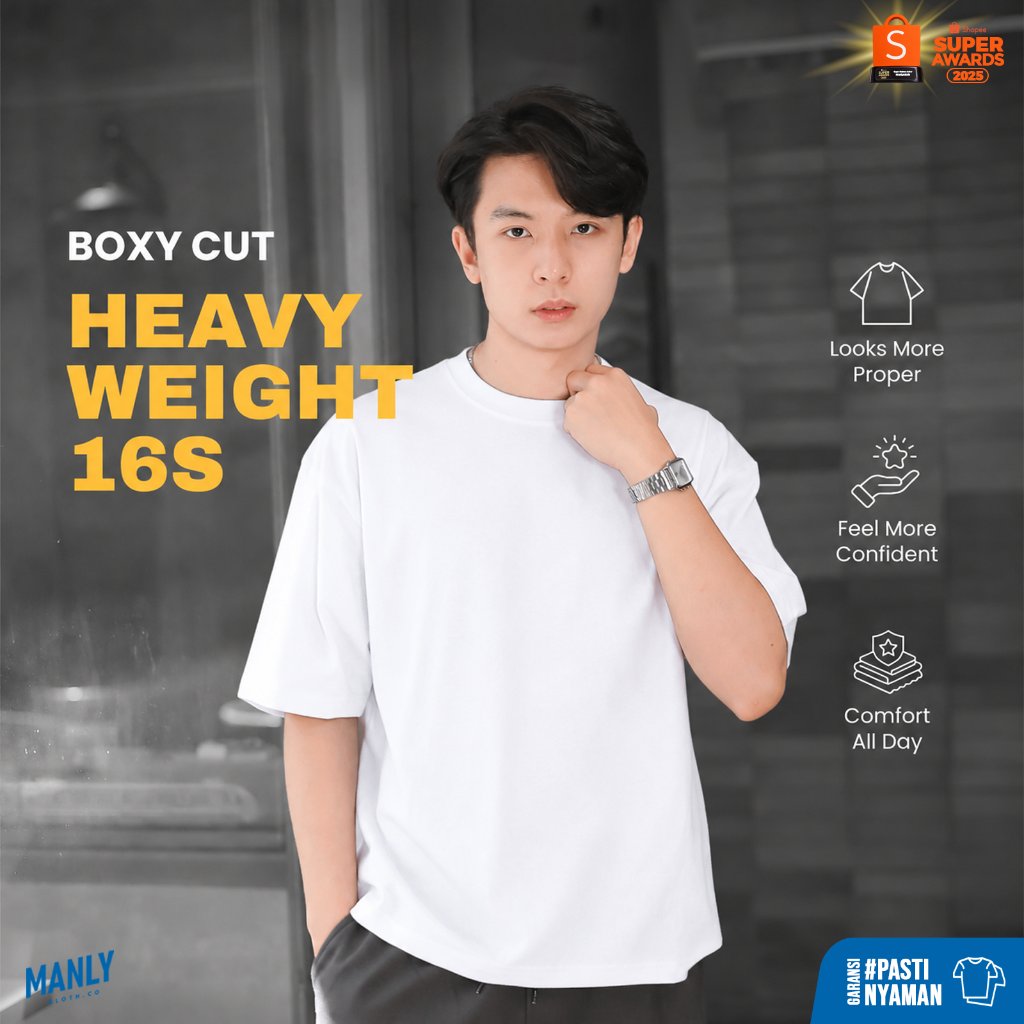 HEAVYWEIGHT BOXY FIT TEE COTTON COMBED 16S UNISEX 250 GSM++