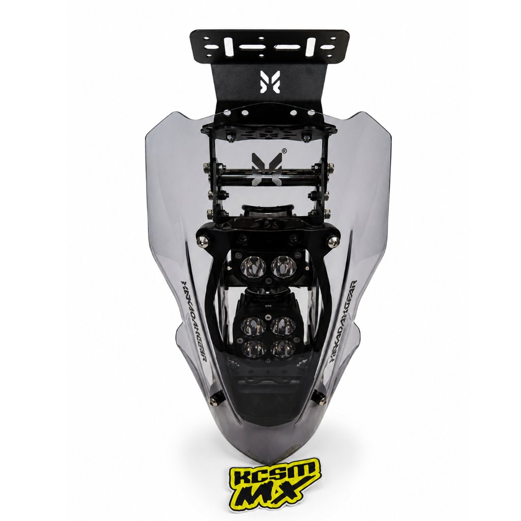 Tower Navigasi Motor KLX 250 Makadam Set Lengkap LED Spotlight GPS Mount Windshield