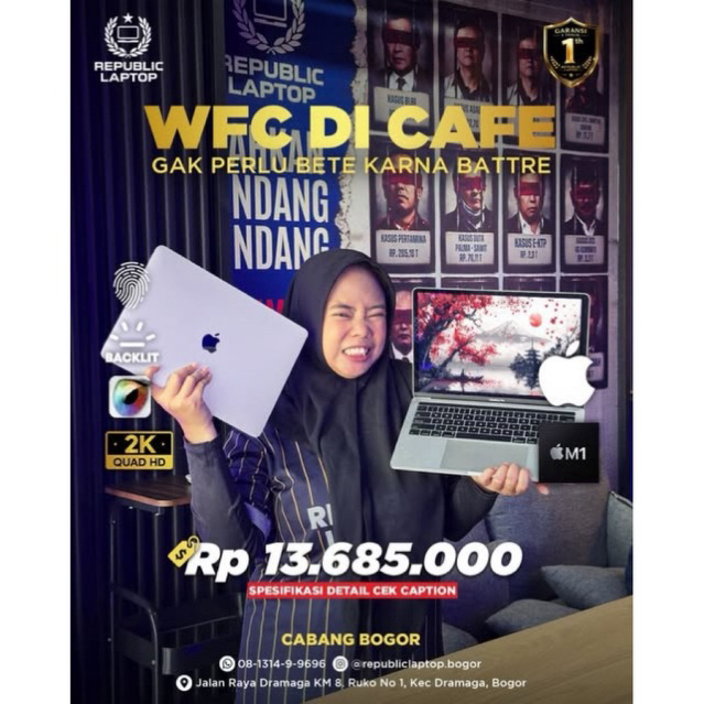 MACBOOK MAHASISWA | Apple M1 Chip | RAM 16GB | SSD 256GB | Apple M1 Chip