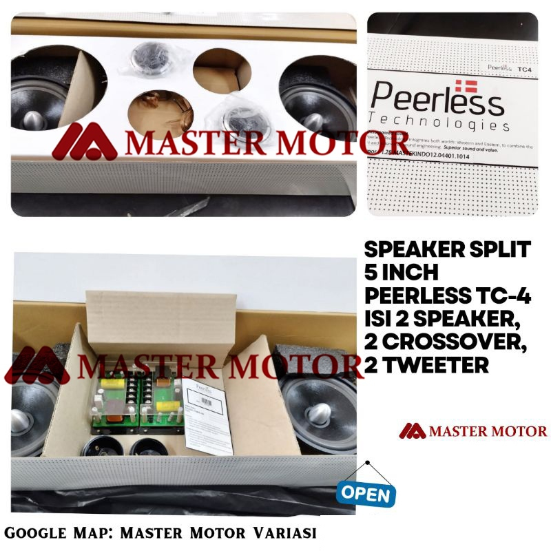 Speaker Split Mobil 5 inch PEERLESS TC 4 1 set tweeter crossover 5" TC-4 Audio Speker Pintu Dashboar