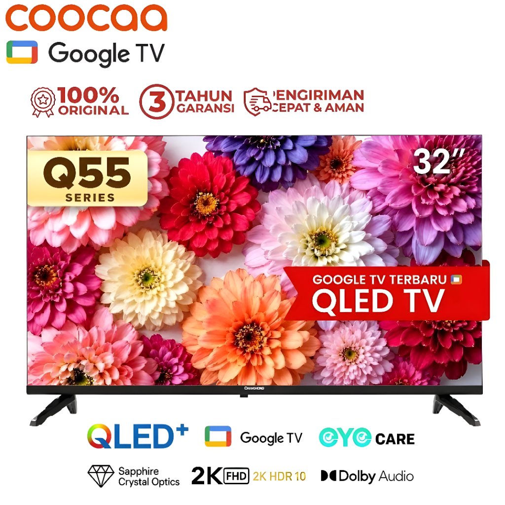 COOCAA GOOGLE TV 32Q55 ANDROID TV 32 INCH DIGITAL (NEW)