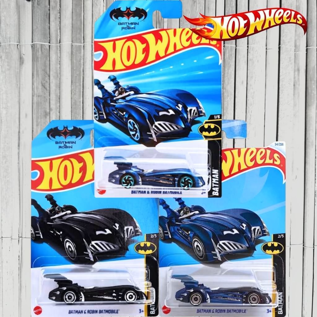 HOTWHEELS BATMAN & ROBIN BATMOBILE HITAM ORIGINAL