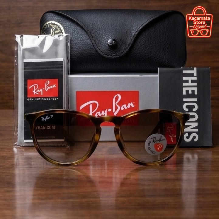 Kacamata Ray-Ban Erika RB4171F 710/T5 Original dengan Lensa Gradient Brown Polarized