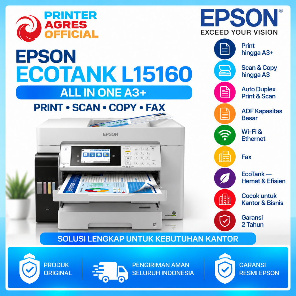 EPSON Printer Epson L15160 L-15160 L 15160 A3 Duplex Pigment All in One
