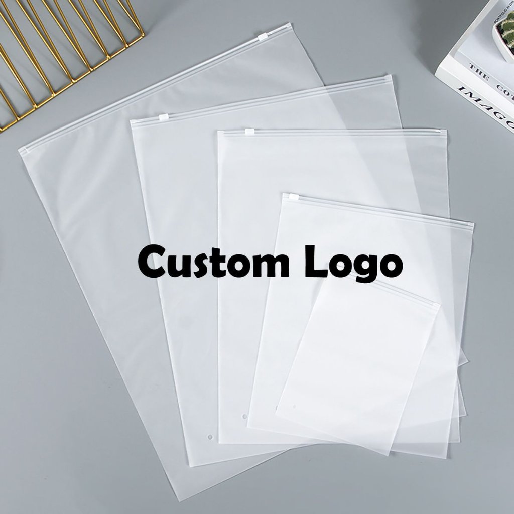 PLASTIK ZIPPER MINIMAL 50 PCS/ziper sablon custom/packing baju/plastik kemasan/plastik packing baju