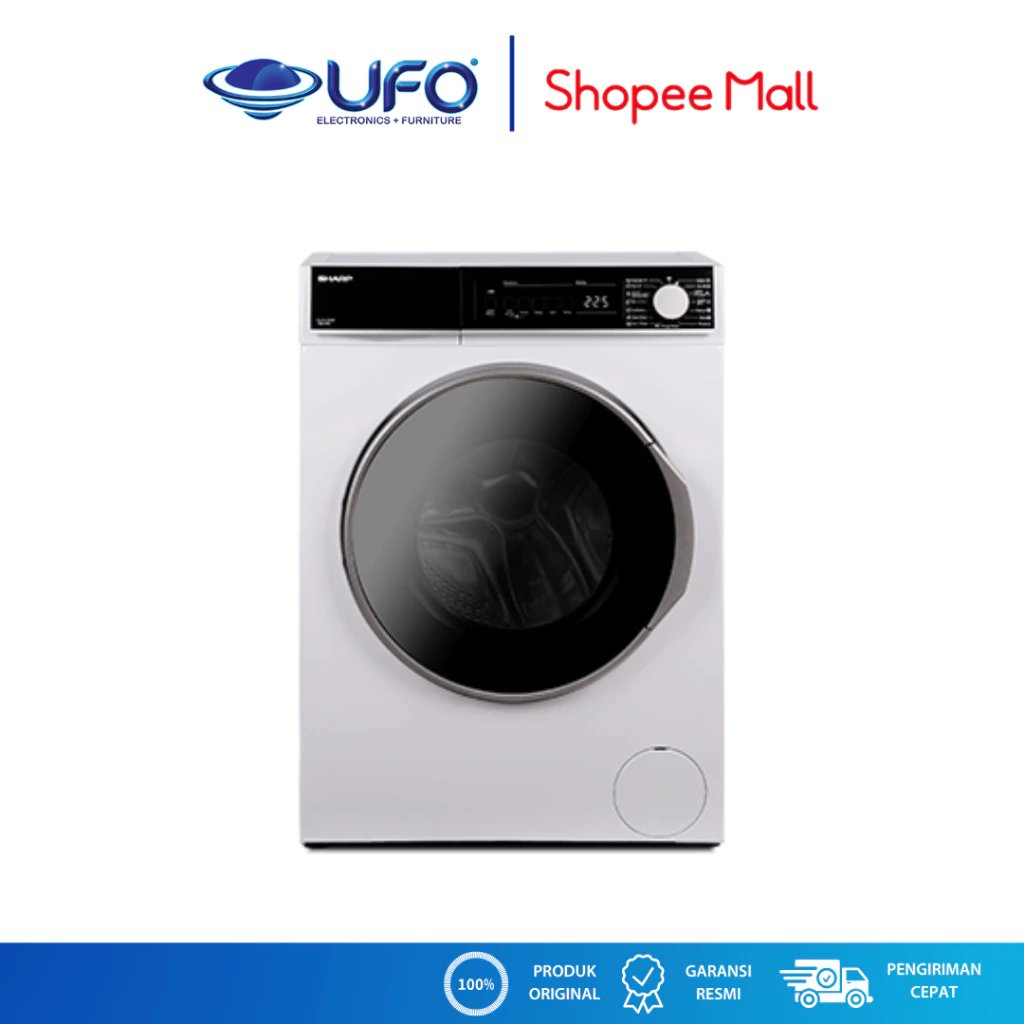 Sharp Mesin Cuci Front Loading Inverter 9 Kg ESFL1290XT