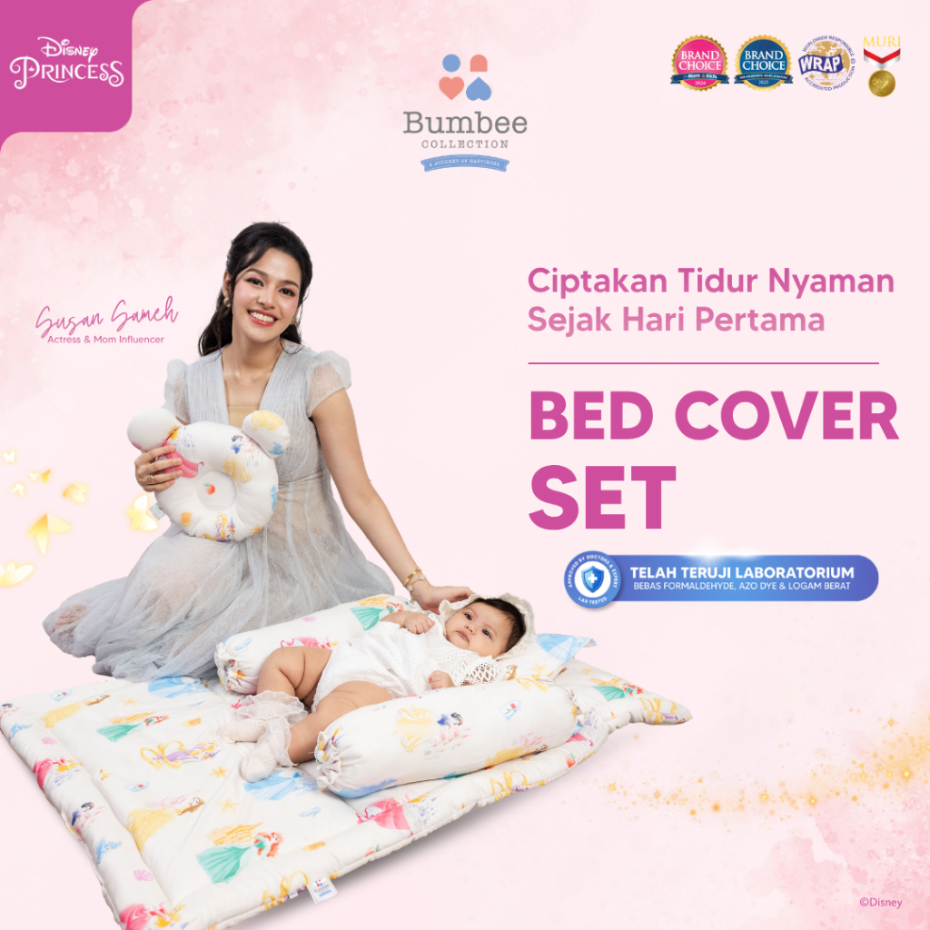 Bumbee Collection - BedCover Set Baby Selimut Bedcover Bayi Set Bantal Guling Alas Tidur Lembut untu
