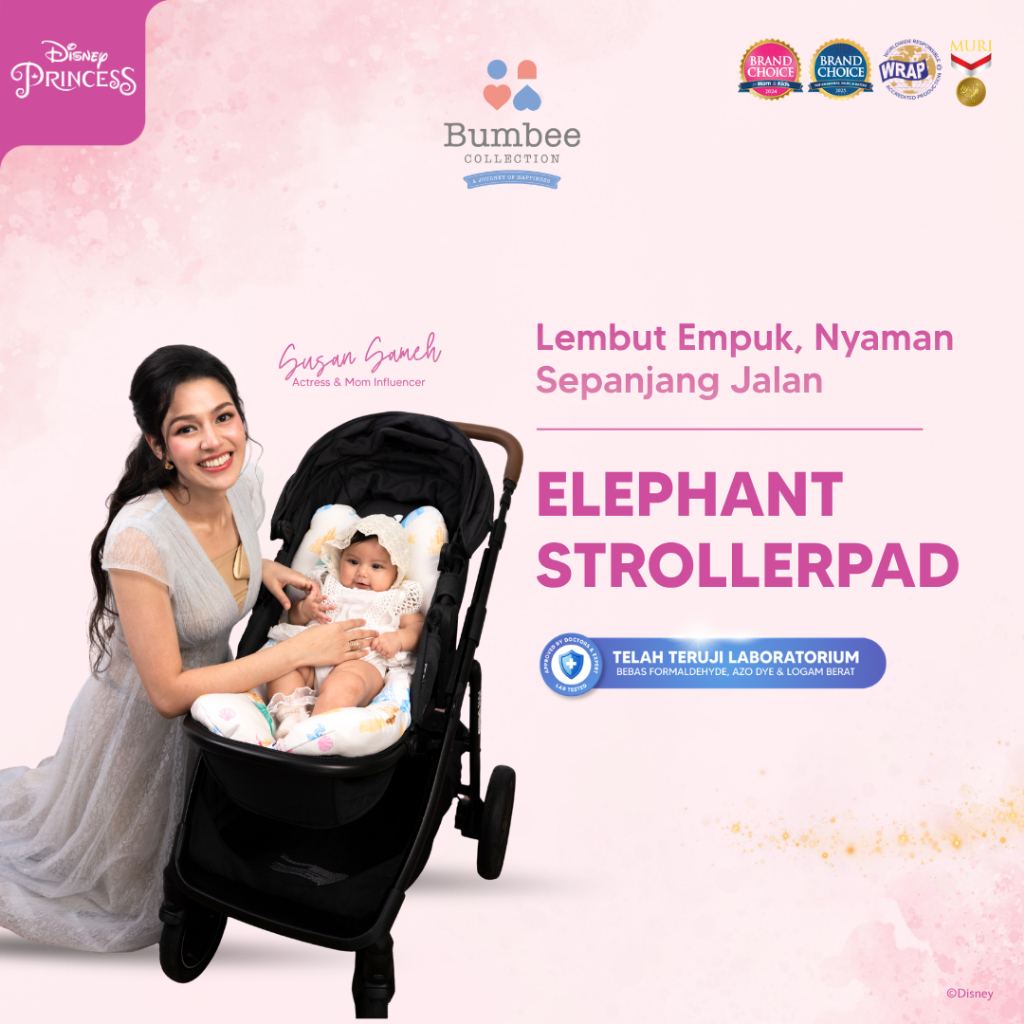 Bumbee Collection - Elephant Stroller Pad Alas Stroller Bayi 3 in 1