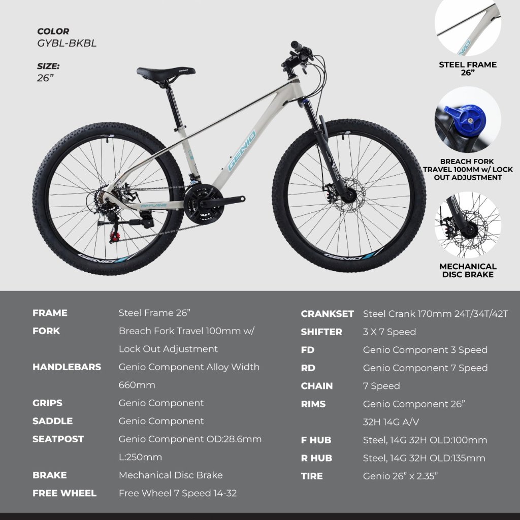 Sepeda Anak MTB Genio 26 inch Offlane 7speed Terbaru