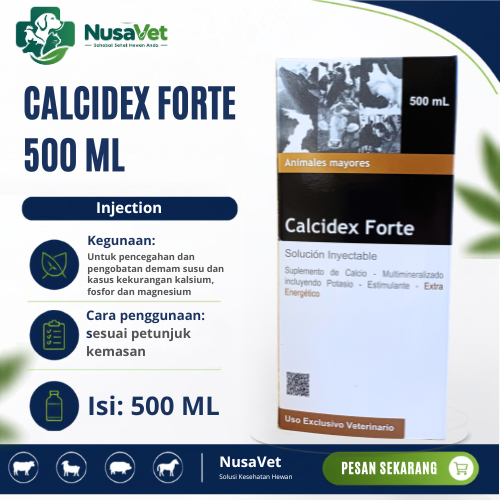 Calcidex Forte Agrovet 500mL - Mencegah Ketosis Milk Fever Ambruk Pada Hewan Ternak - NusaVet
