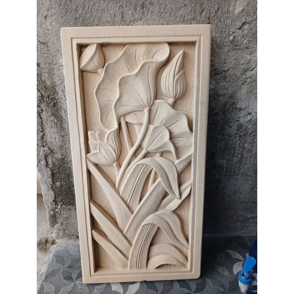 Relief Batu Alam 30x60 Ukiran Dinding Minimalist / Ornamen Dinding Teras & Pagar