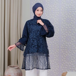 Delova Wardrobe - LAILA Outer Blouse Brukat Modern Kondangan Wanita