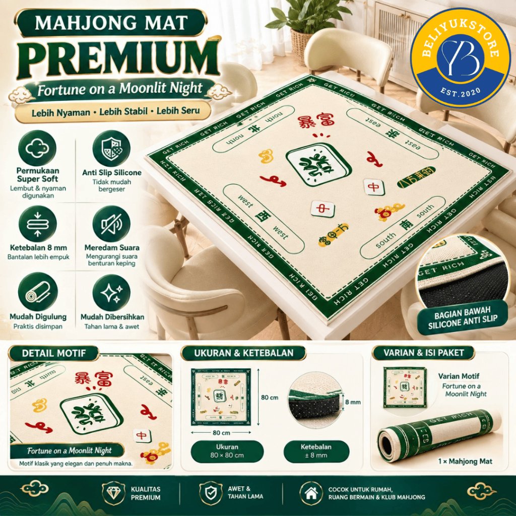 Karpet Mahjong / Mat Mahjong / Alas Mahjong Portable / Mat Mahjong Anti Slip