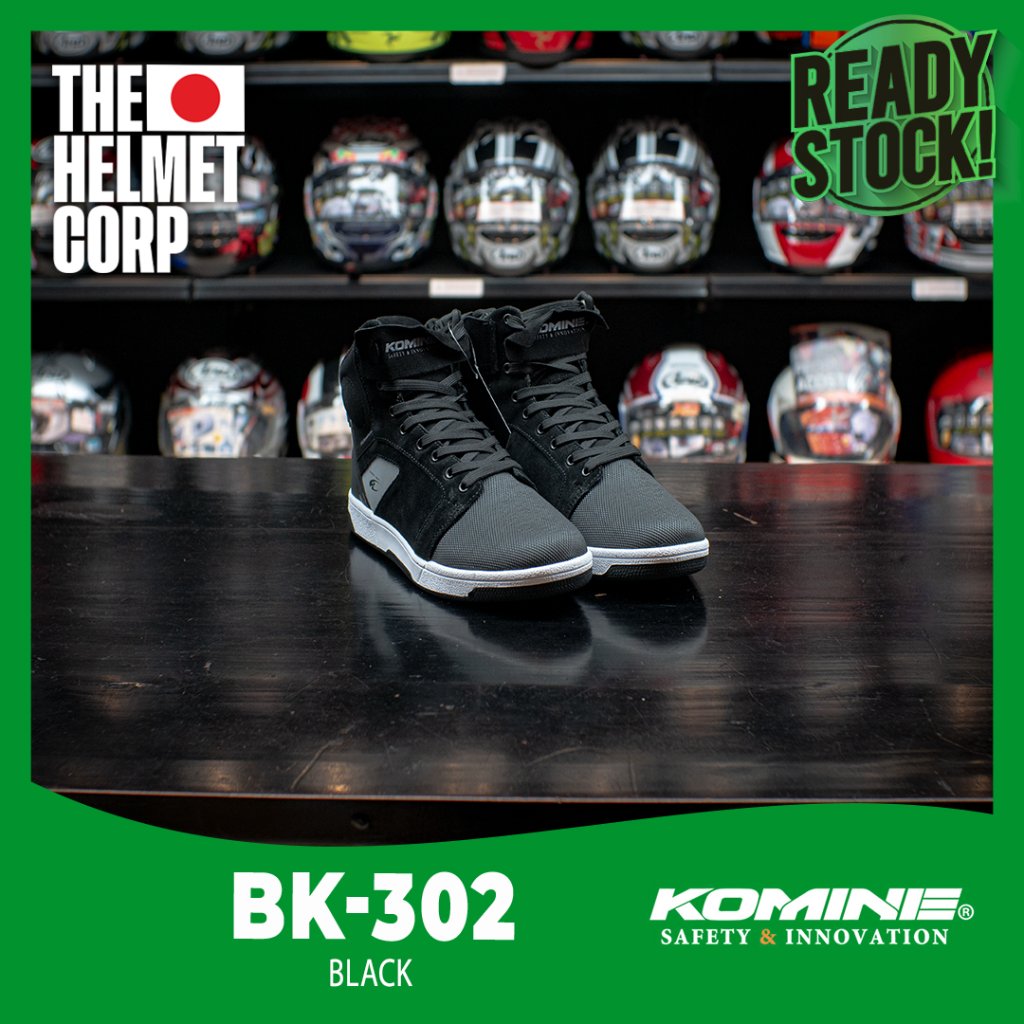 SHOES KOMINE BK-302 WATERPROOF RIDING SNEAKERS BLACK