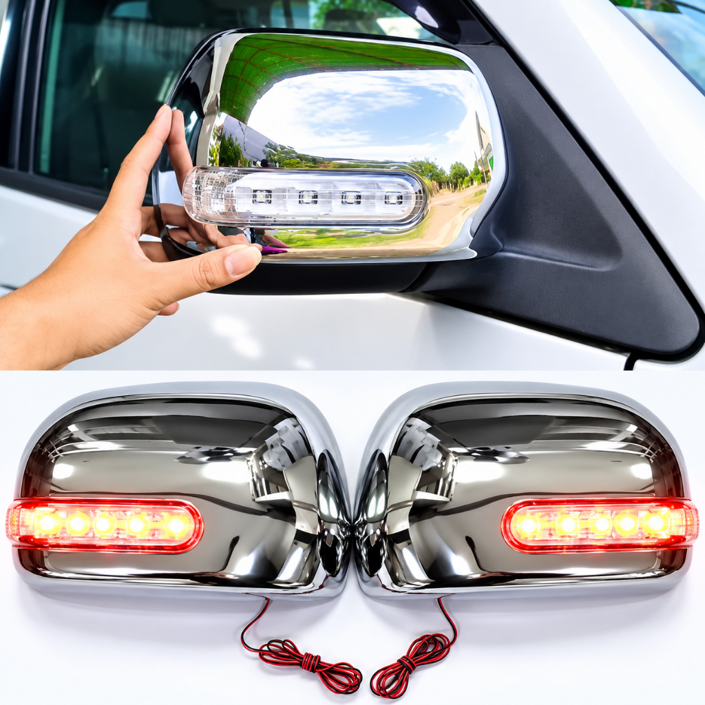 Cover Spion Lampu APV Arena Chrome Cover Spion Mobil Suzuki APV Arena Pelindung Spion dengan Lampu A