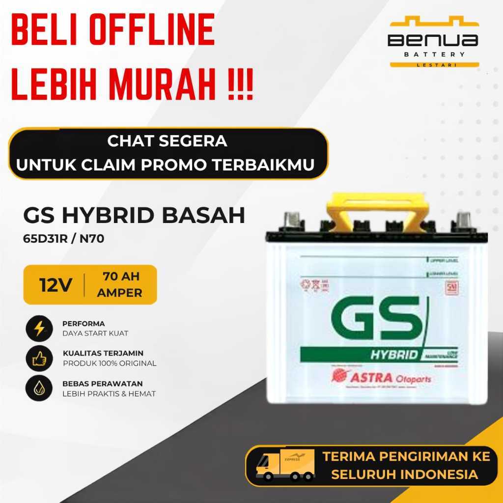Aki GS Astra HYBRID 65D31R / Aki N70 / Aki N 70 / Aki Mobil 12V 70Ah Original GS Astra