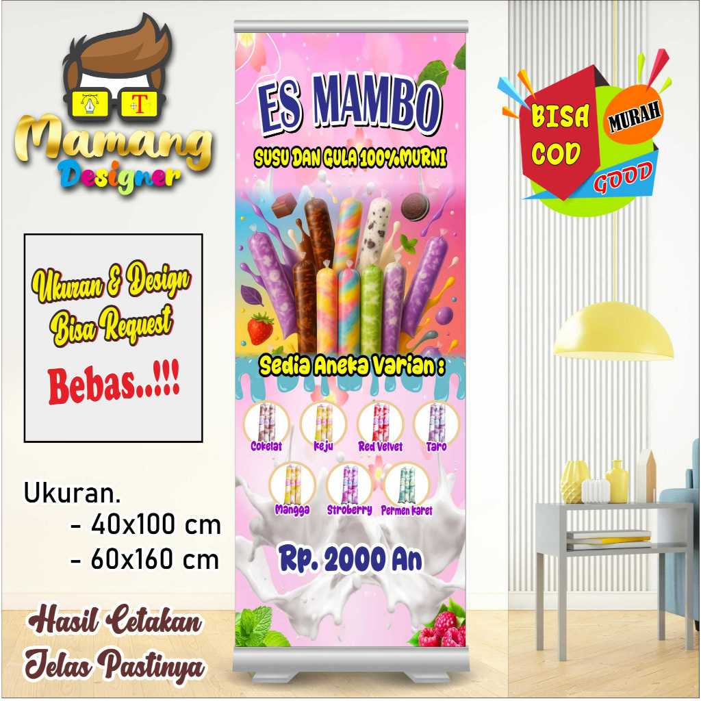 Custom Spanduk Banner Es Mambo Viral Kekinian Bagus