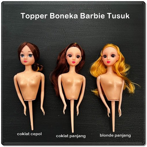 TOPR-60 : Topper Boneka Barbie Tusuk Setengah Badan untuk Hiasan Barbie Princess Cake (per buah)