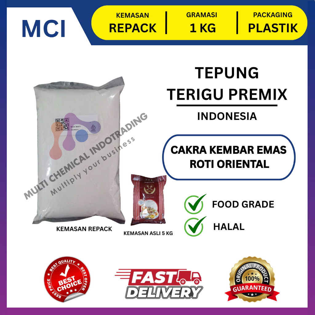 CAKRA KEMBAR EMAS ROTI ORIENTAL / TEPUNG TERIGU ORIENTAL CAKRA KEMBAR EMAS - 1 KG