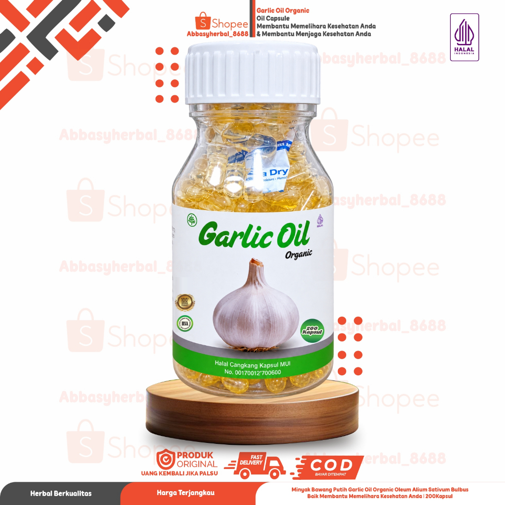 Abbasy Herbal_Kapsul Garlic Oil HSA isi 200 Kapsul