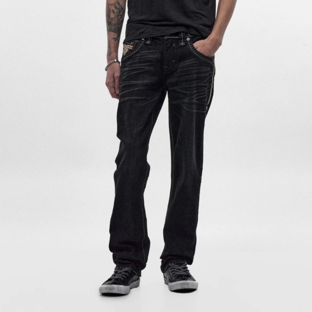 Original Rock Revival Eban Straight Jeans in Black