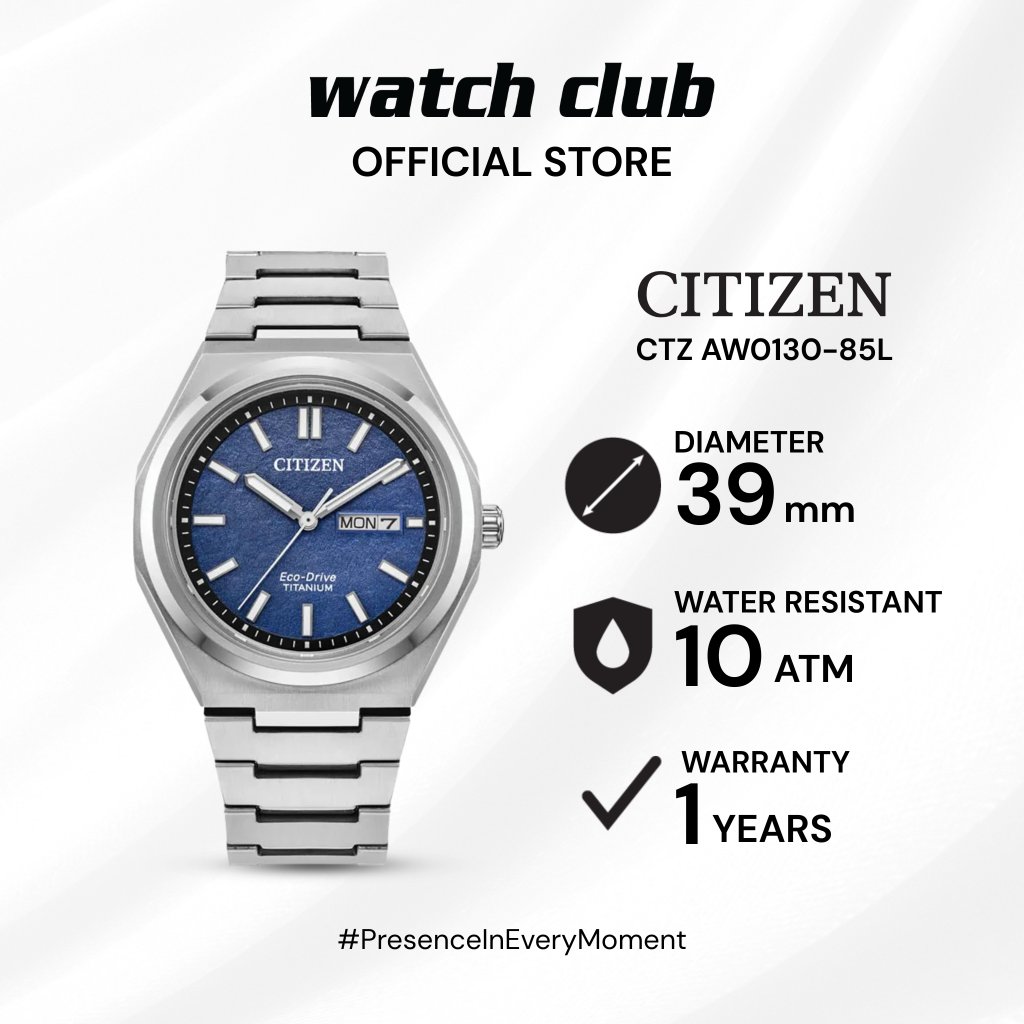 Citizen - Jam Tangan Pria Tali Titanium Citizen Eco Drive Forza CTZ AW0130-85L