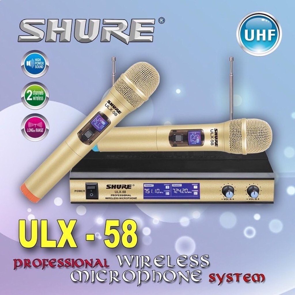 Shure Mic Wireless Shure ULX 58 Handheld Digital display -GOLD