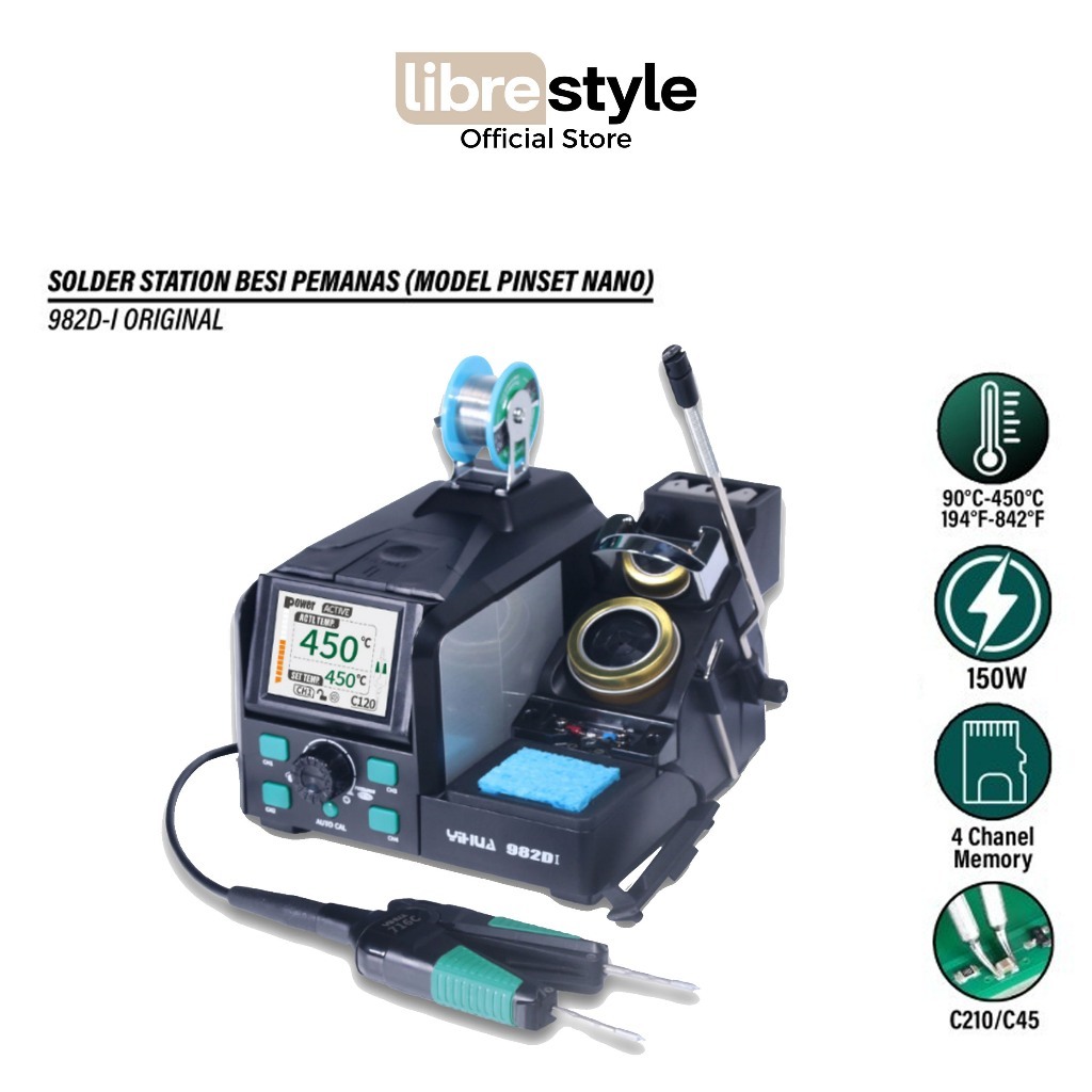 YIHUA 982D-I Solder Station Madol Pinset Nano Original untuk Teknisi Elektronik PCB
