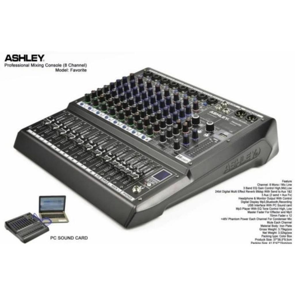 Mixer ASHLEY FAVORITE 8 Channel FAVORITE8 Soundcard Bluetooth ORI