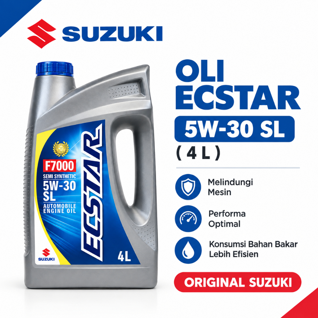 Oli Ecstar F7000 5W-30 SL 4L Original Suzuki | Oli Mesin Mobil Suzuki
