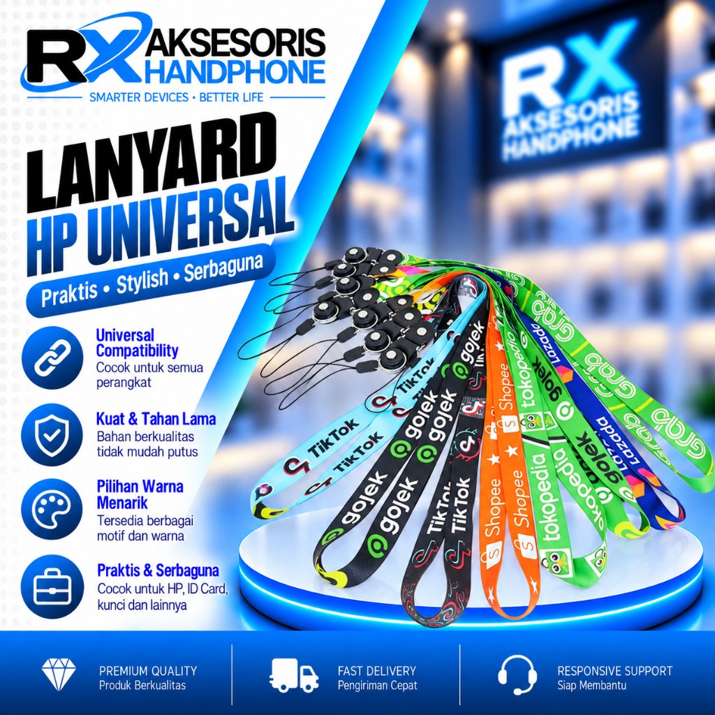 TALI LANYARD / Gantungan HP MarketPlace SOSMED Tali Serbaguna Universal Sosial Media MEDSOS