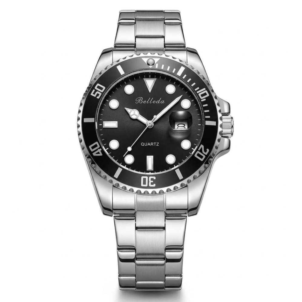 Jam Tangan Pria Belleda 9479-2 Rantai tanggal Aktif Anti Air 3 Atm Watches Populer Mewah
