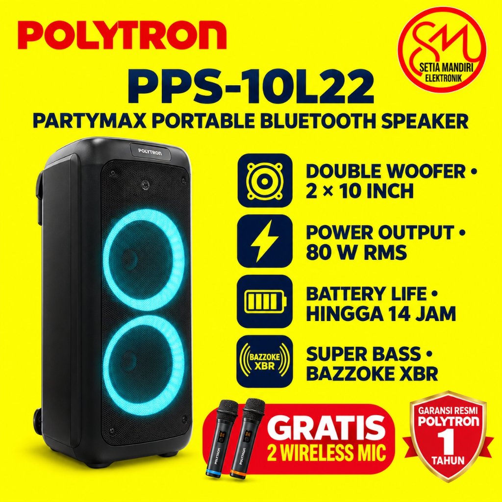 polytron PPS 8L22 Speaker Pesta Portabel