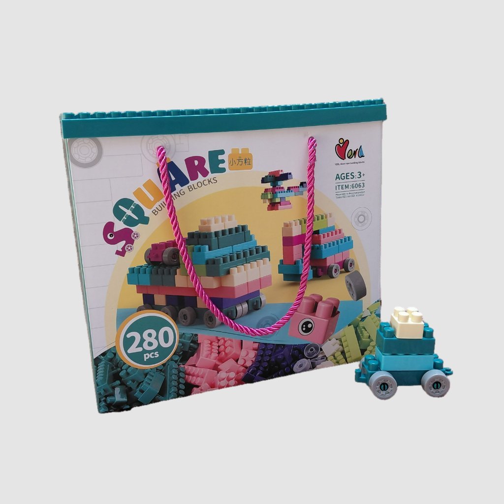 Mainan Edukasi Anak Lego Balok Susun Square Building Blocks 280 Pcs - Preloved Like New