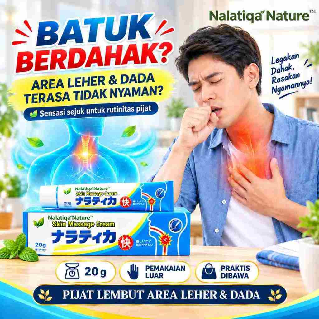 HALOSEHAT X NALATIQA GEL HERBAL 20G - BERSIHKAN DAHAK PARU-PARU, REDAKAN BATUK BERDAHAK & TIDAK BERD