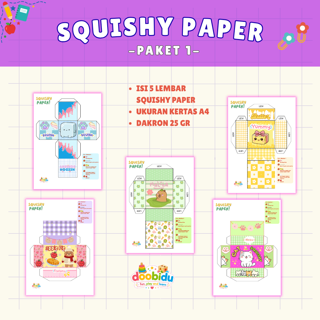 SQUISHY PAPER / KERTAS SQUISHY / SQUISHY DAKRON SQUISHY MAINAN ANAK