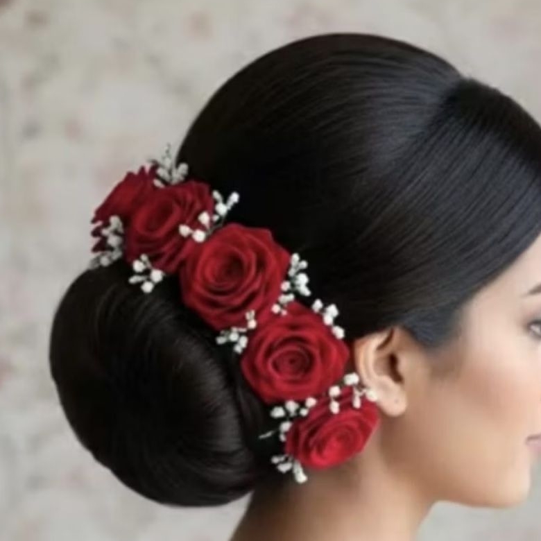 Aksesori Hiasan Sanggul Bunga Mawar /HiasanSanggul pengantin Bunga Mawar