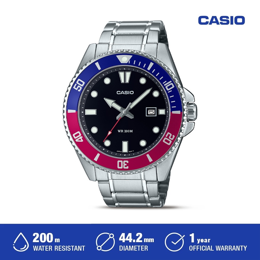 Casio Jam Tangan Analog Pria Original MDV-107D-1A3VDF