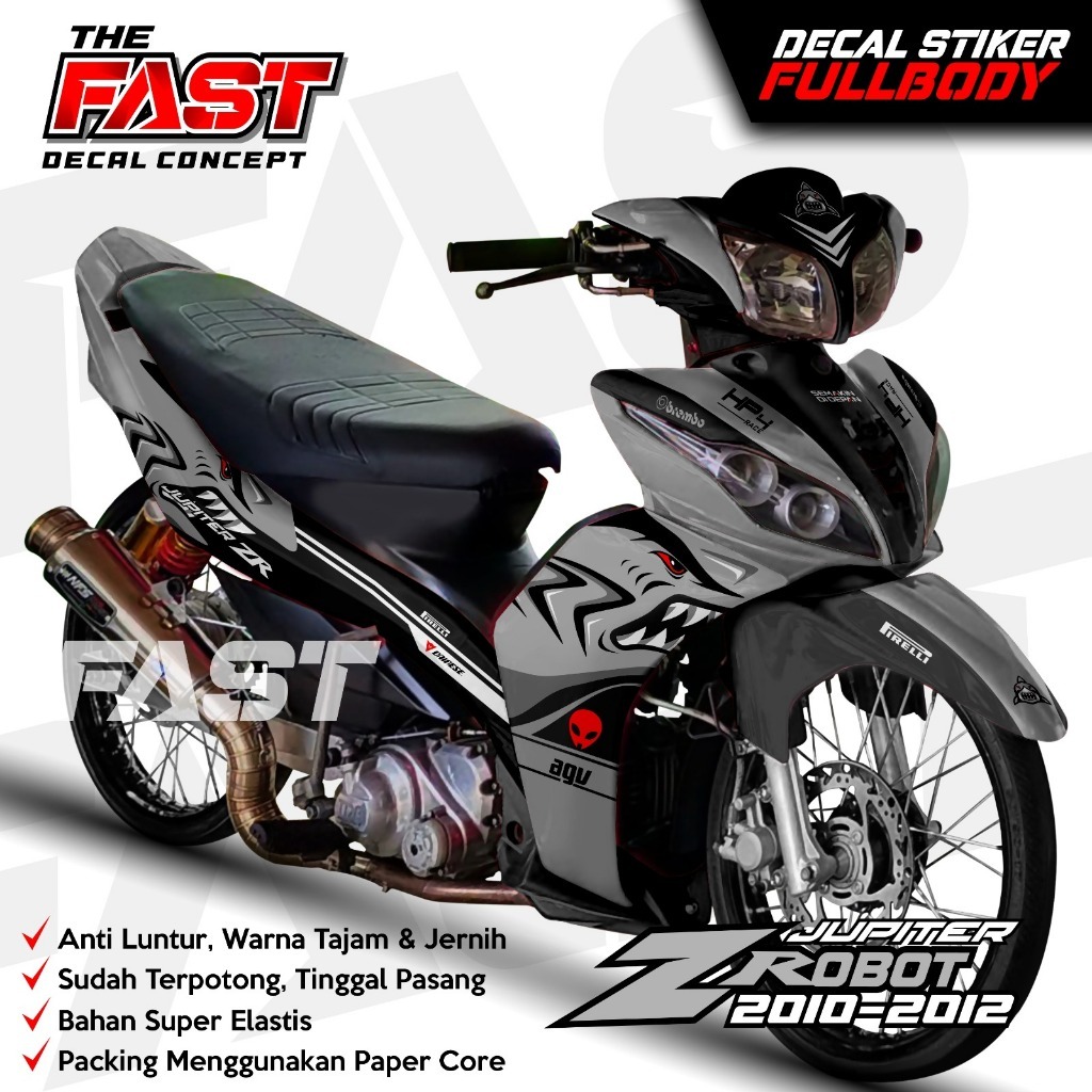 Decal Jupiter Z Robot 2010 Fullbody / Stiker Variasi shark Jupiter Z Robot 2012 / Decal Yamaha Jupit