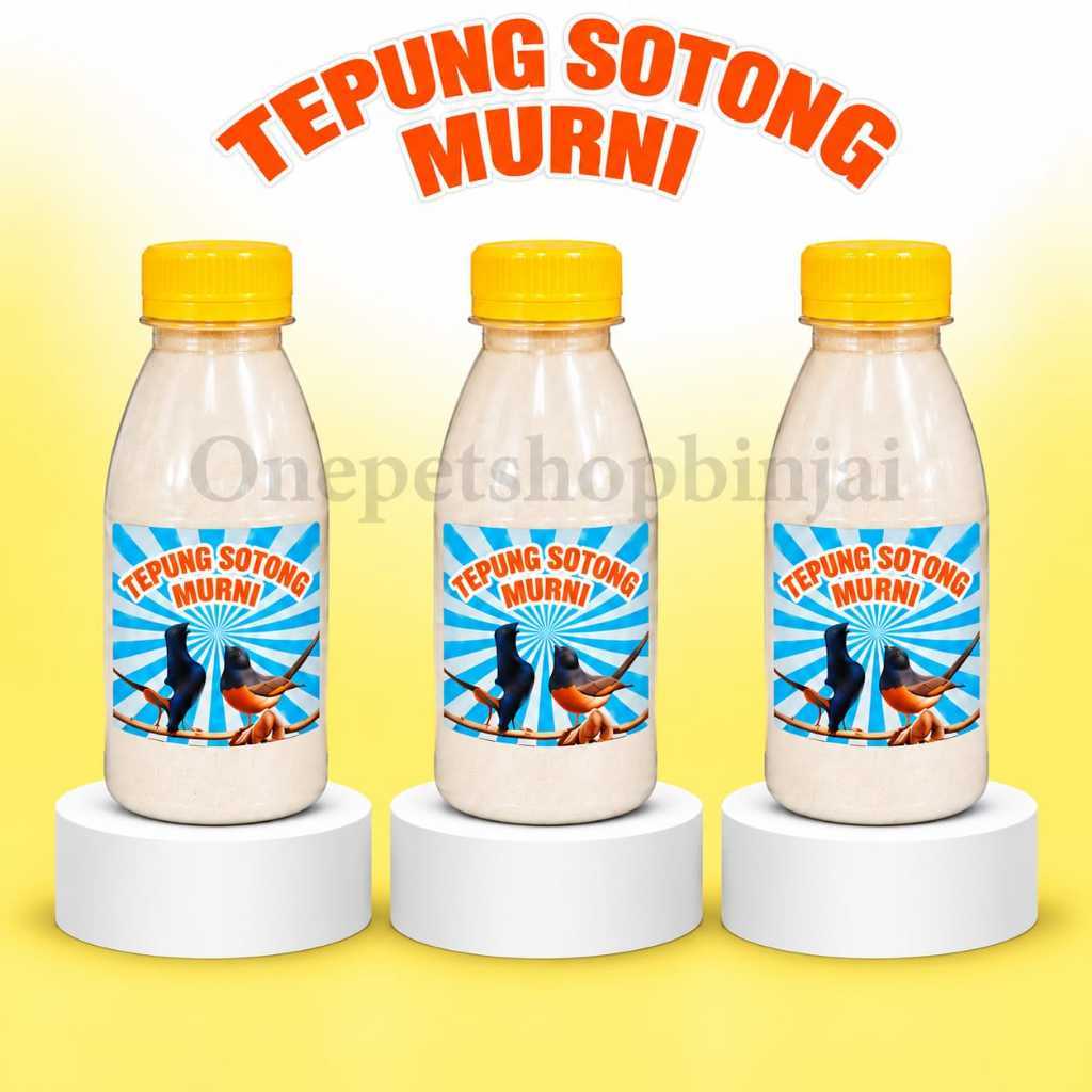 Tepung Sotong Murni Bubuk Botol 465 gr Pakan Kering Pelengkap Nutrisi Burung Serbuk Halus Vitamin Su