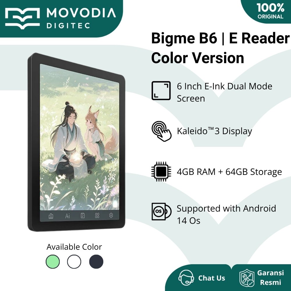 Bigme B6 Color E-ink Ebook Reader 6 inch OS Android 14 Octa Core E book