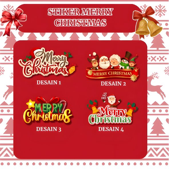 Stiker Merry Christmas Sticker Hampers Natal & Toples Kue Kering / Stiker Label Label Segel Kado Nat