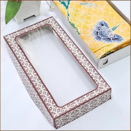 Box Packaging Kain Batik Kotak Motif Batik Jendela Mika