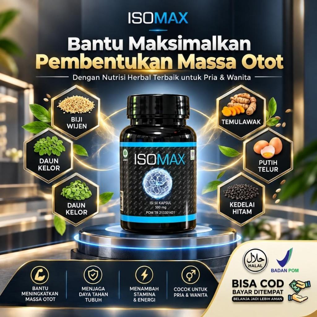ISOMAX - Bantu Memaksimalkan Pembentukan Massa Otot Suplemen Gym Suplemen Fitnes Obat Gym Vitamin Ot